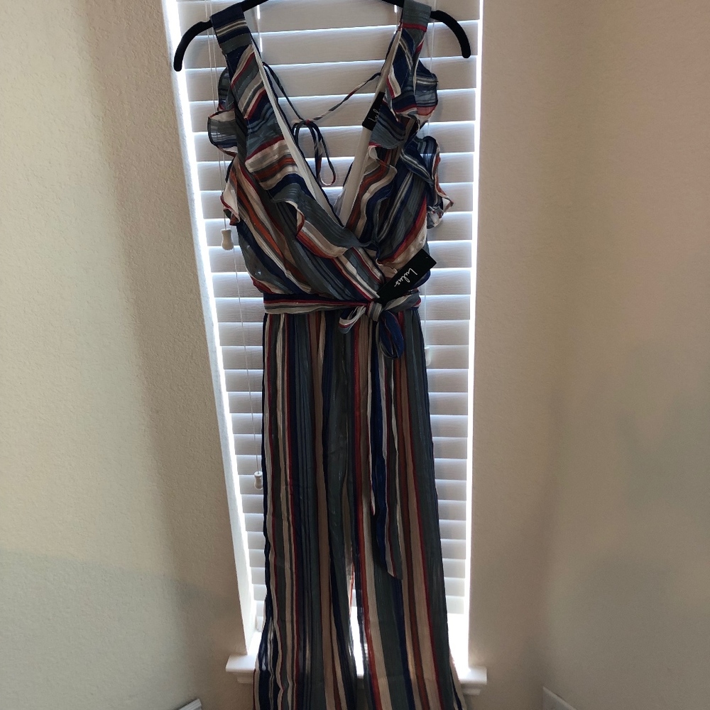 Multi Stripe Jumpsuit - Picture 1 of 4